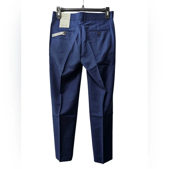 Calvin Klein Boy's Flat Front Slim Fit Husky Pant Blue Brilliant Size 10 NWT - Picture 6 of 9